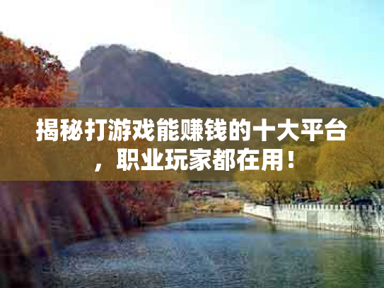 揭秘打游戏能赚钱的十大平台，职业玩家都在用！