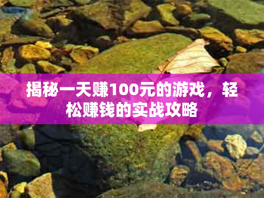 揭秘一天赚100元的游戏，轻松赚钱的实战攻略