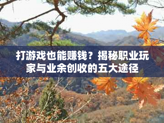 打游戏也能赚钱？揭秘职业玩家与业余创收的五大途径